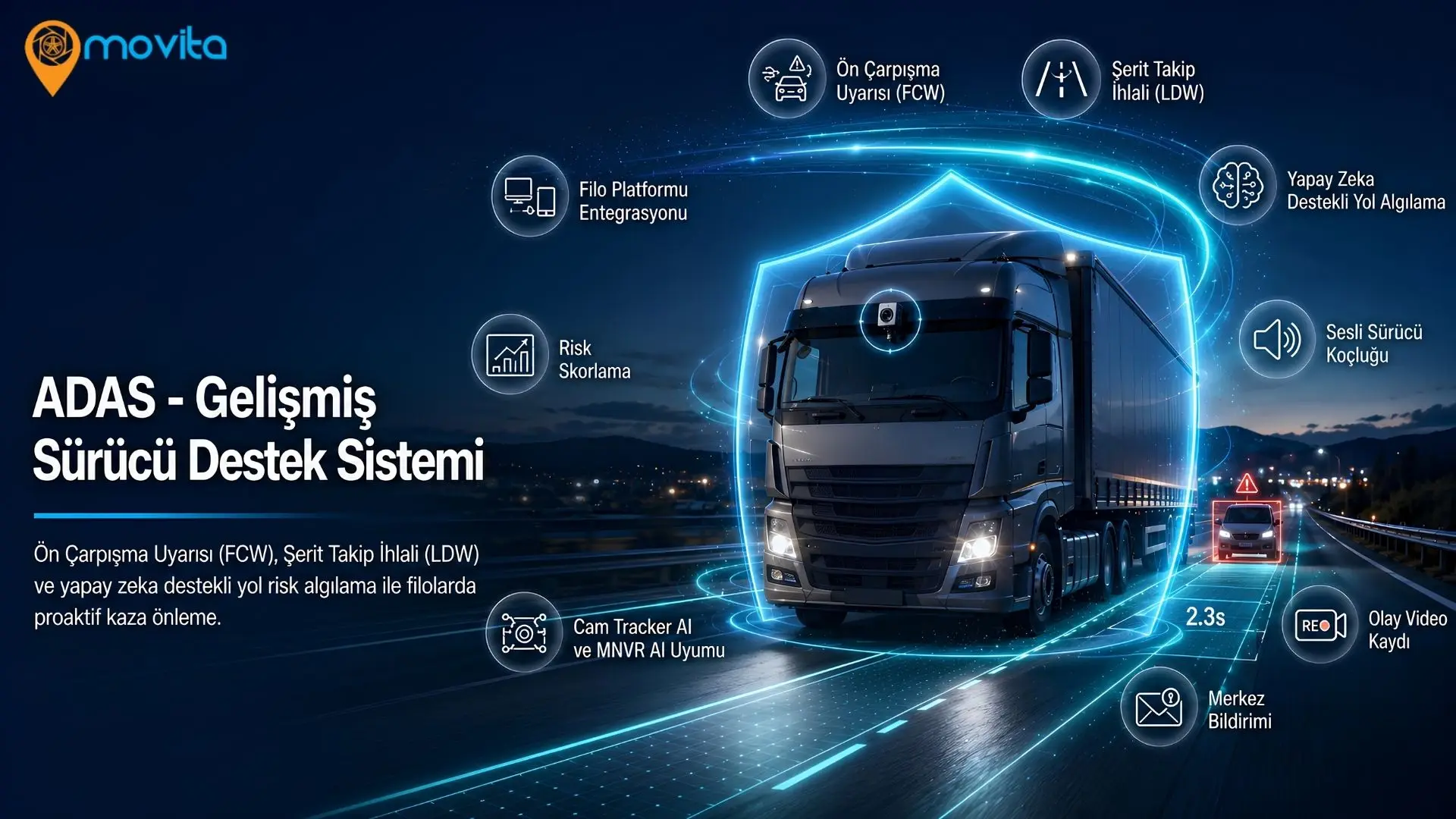 ADAS Nedir? Ön Çarpışma ve Şerit Uyarısı ile Filo Kazalarını Nasıl Önlersiniz