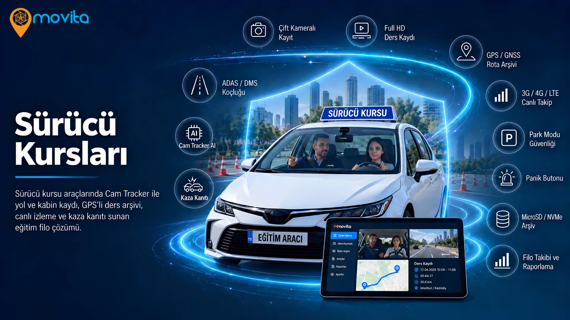 Sürücü Kurslarında Cam Tracker: Ders Kaydı, GPS Arşivi ve Eğitim Filosu Güvenliği